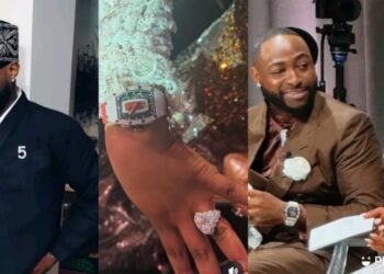 CHIVIDO: Davido gifts Chioma $300,000 Richard Millie watch at their white wedding