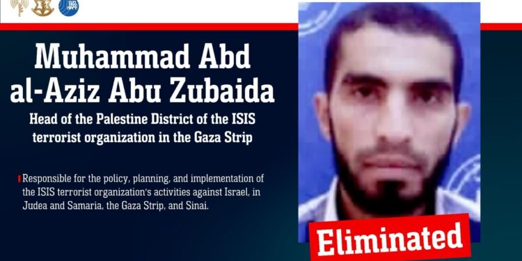 Israeli forces kill ISIS leader Muhammad Abu Zubaida in Gaza