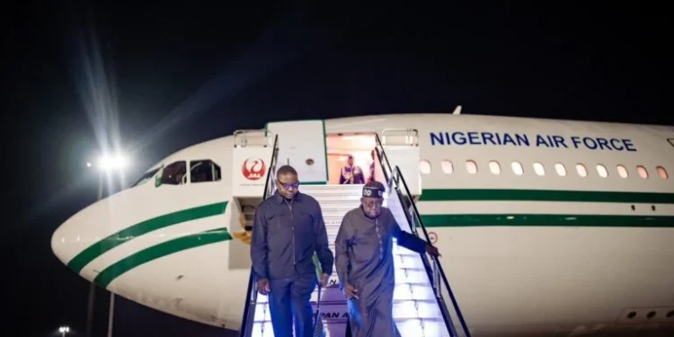 President Tinubu lands in Brazil , after stopover in Los Angeles
