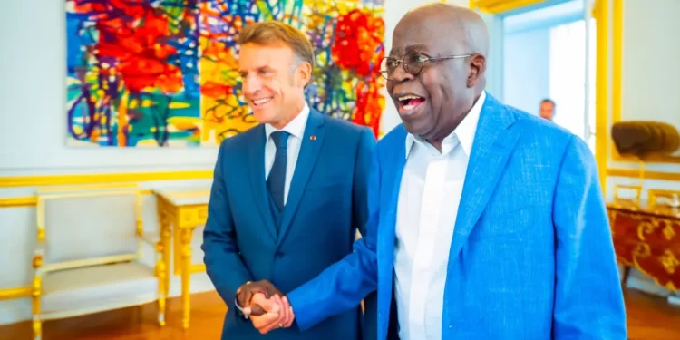 Tinubu meets Macron in private meeting in Paris