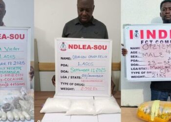 NDLEA arrests two drug kingpins with cocaine, heroin, meth in Lagos