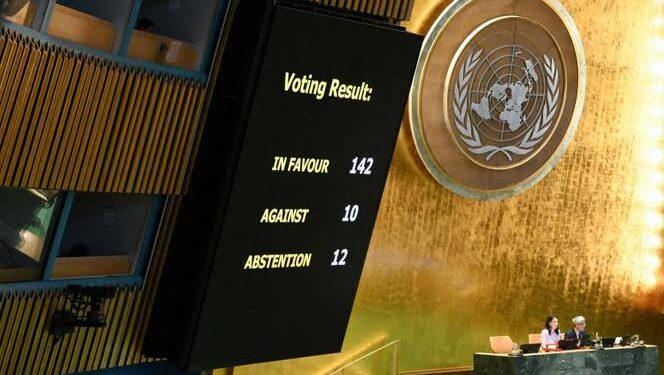 UN General Assembly votes in favour of Hamas-free Palestinian State