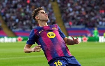 Fermín’s treble powers Barça to 6–1 demolition of Olympiacos