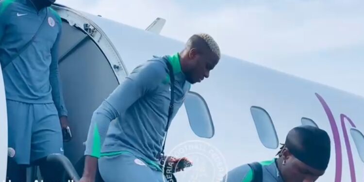 Super Eagles finally arrive Uyo after emergency landing in Angola