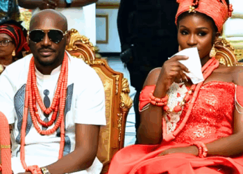 ‘Genius in studio, genius in the other room’ – Nigerians react to 2Face, Natasha Osawaru, welcoming a boy 