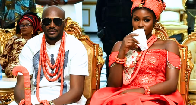 ‘Genius in studio, genius in the other room’ – Nigerians react to 2Face, Natasha Osawaru, welcoming a boy