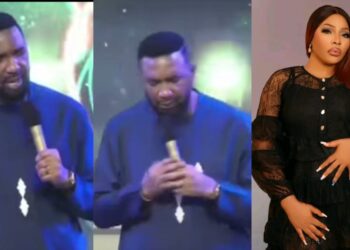 Doris Ogala accepts as Pastor Chris Okafor kneels, tenders apology in church