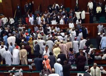 Opposition lawmakers stage walkout as Reps approve Akpabio’s manual collation of results as backup