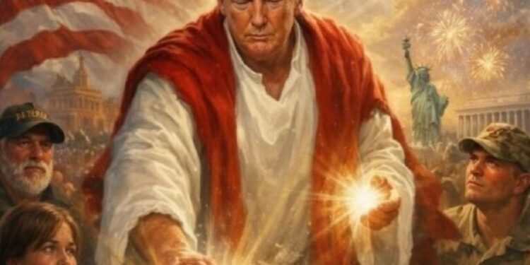 Trump takes down post depicting him as Jesus-like figure after criticism